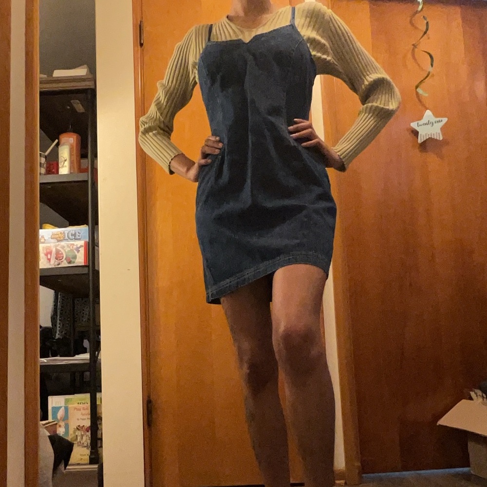 Esprit Denim Dress with Cream Sleeves